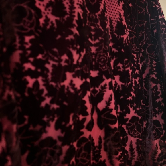 Anthropologie Elegant Velvet Patterned Mock Neck Mini Dress - Picture 8 of 12